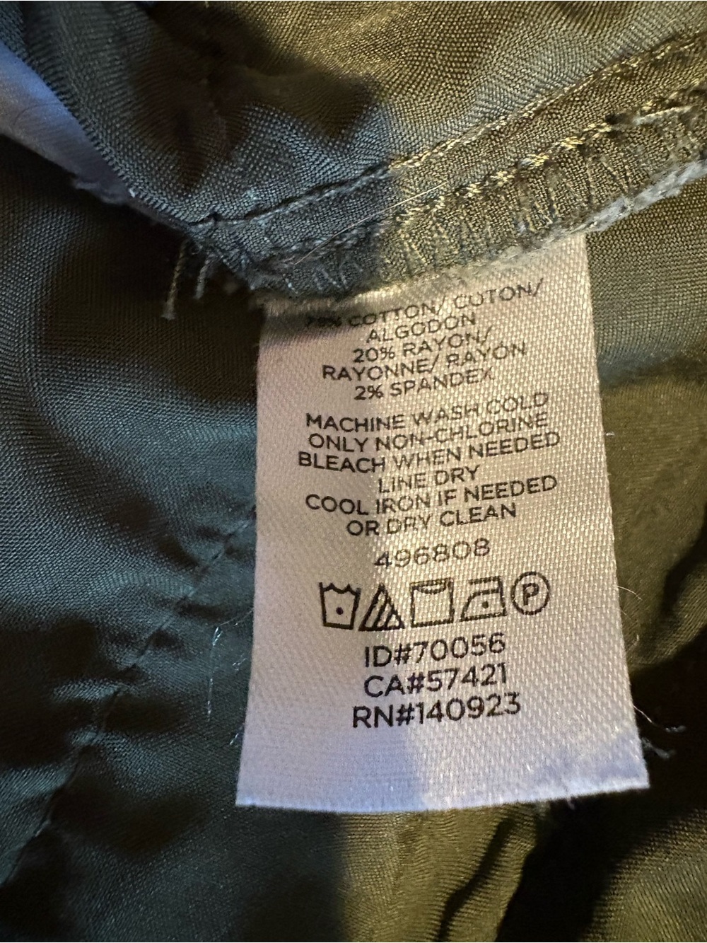 LOFT Beautiful Stretch Cotton Twill Olive Trousers - Picture 5 of 5